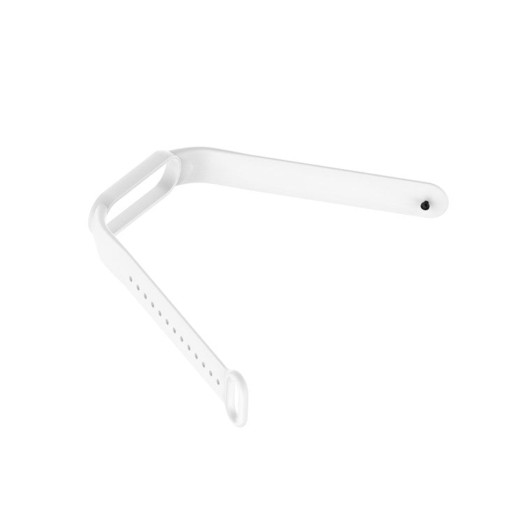 Glossy Silicone Watch Strap Replacement Watchband for Xiaomi Mi Band 5/6/7 - White