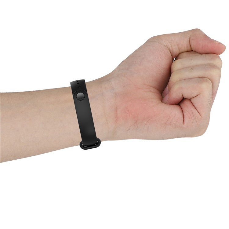 Glossy Silicone Watch Strap Replacement Watchband for Xiaomi Mi Band 5/6/7 - Lime Green