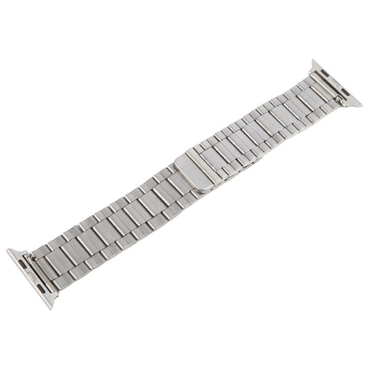 Metal Watch Band for Apple Watch Series 10 Ultra 9 8 7 SE 6 5 4 3 2 1 46mm 49mm 45mm 44mm 42mm Magnetic Three Bead Wrist Strap - Silver+Black