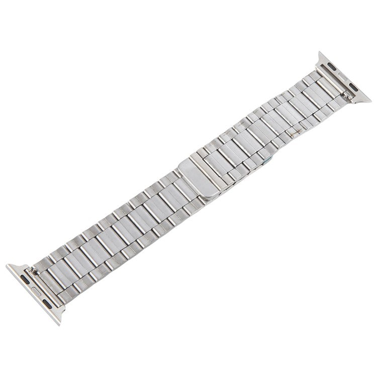Metal Watch Band for Apple Watch Series 10 Ultra 9 8 7 SE 6 5 4 3 2 1 46mm 49mm 45mm 44mm 42mm Magnetic Three Bead Wrist Strap - Silver+Gold