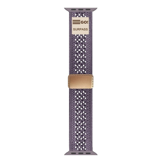 Watch Band For Apple Watch Series 10 9 8 7 SE (2023) SE (2022) SE 3 2 1 42mm 41mm 40mm 38mm Nylon Sport Breathable Strap - Smoky Purple