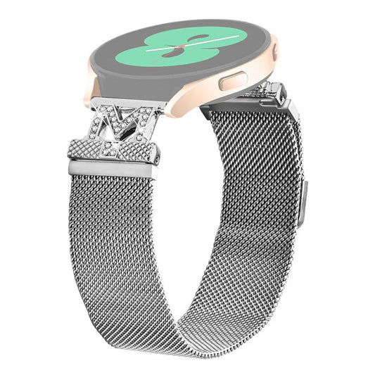 For Samsung Galaxy Watch3 41mm Bands Stainless Steel M-Type Milanese Watch Band Silver Wrist Strap