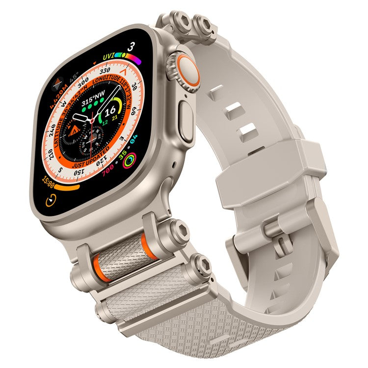 Watch Band For Apple Watch 10 Ultra 9 8 7 SE (2023) SE (2022) SE 6 5 4 3 2 1 46mm 49mm 45mm 44mm 42mm Gear Silicone Strap - Titanium + Starlight