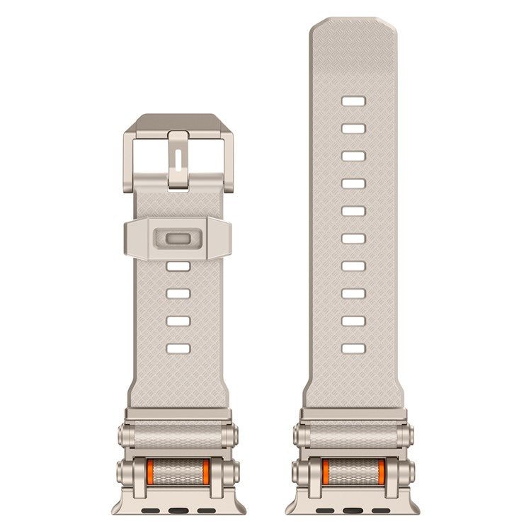 Watch Band For Apple Watch 10 Ultra 9 8 7 SE (2023) SE (2022) SE 6 5 4 3 2 1 46mm 49mm 45mm 44mm 42mm Gear Silicone Strap - Titanium + Starlight