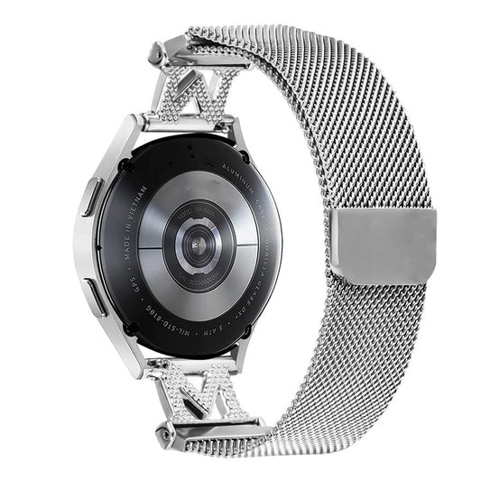 For Honor Magic Watch 2 Bands Stainless Steel M-Type Milanese Watch Band Silver Wrist Strap