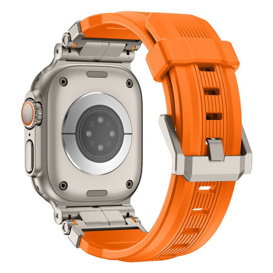 Silicone Watch Band For Apple Watch Series 10 Ultra 9 8 7 SE 6 5 4 3 2 1 46mm 49mm 45mm 44mm 42mm Wrist Strap - Orange