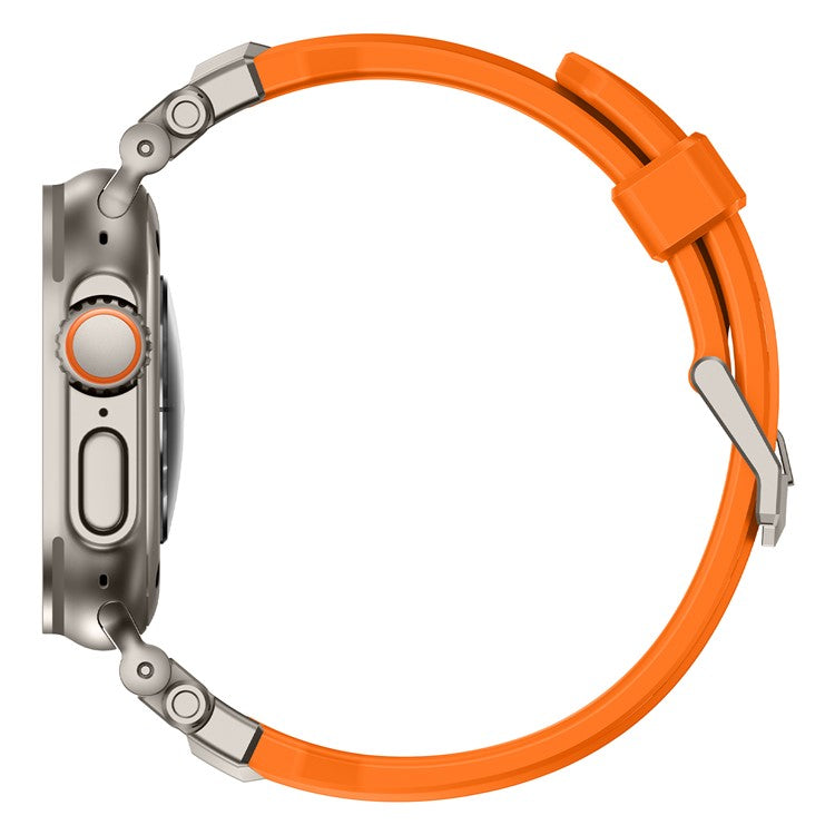 Silicone Watch Band For Apple Watch Series 10 Ultra 9 8 7 SE 6 5 4 3 2 1 46mm 49mm 45mm 44mm 42mm Wrist Strap - Orange