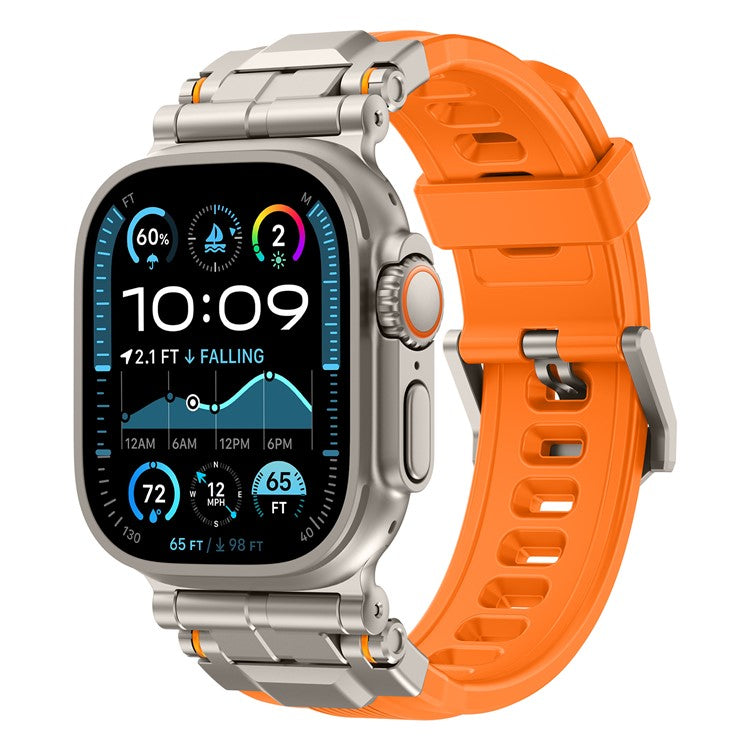 Silicone Watch Band For Apple Watch Series 10 Ultra 9 8 7 SE 6 5 4 3 2 1 46mm 49mm 45mm 44mm 42mm Wrist Strap - Orange