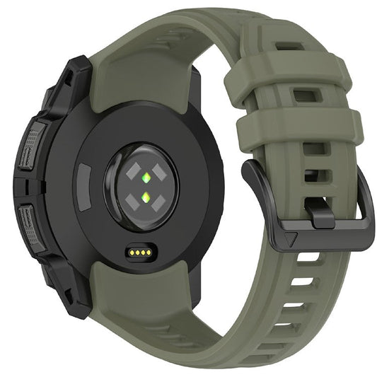 22mm Silicone Strap For Garmin Instinct 3 Solar  /  Instinct 3 AMOLED 45mm Replacement Watch Band - Army Green