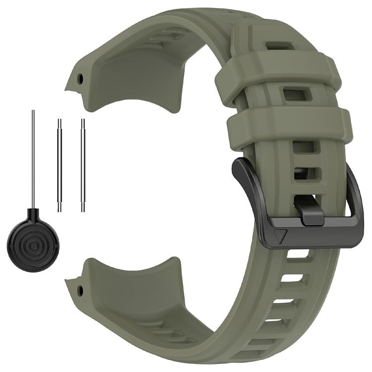 22mm Silicone Strap For Garmin Instinct 3 Solar  /  Instinct 3 AMOLED 45mm Replacement Watch Band - Army Green