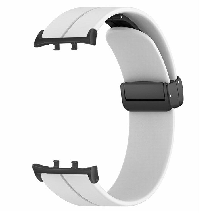 For Honor Watch 5 Bands Silicone Watch Strap with Magnetic Folding Clasp - White