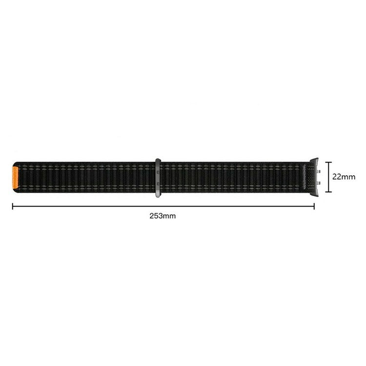 For Honor Watch 5 Bands Nylon Loop Wave Design Watch Strap with Metal Connector - Black