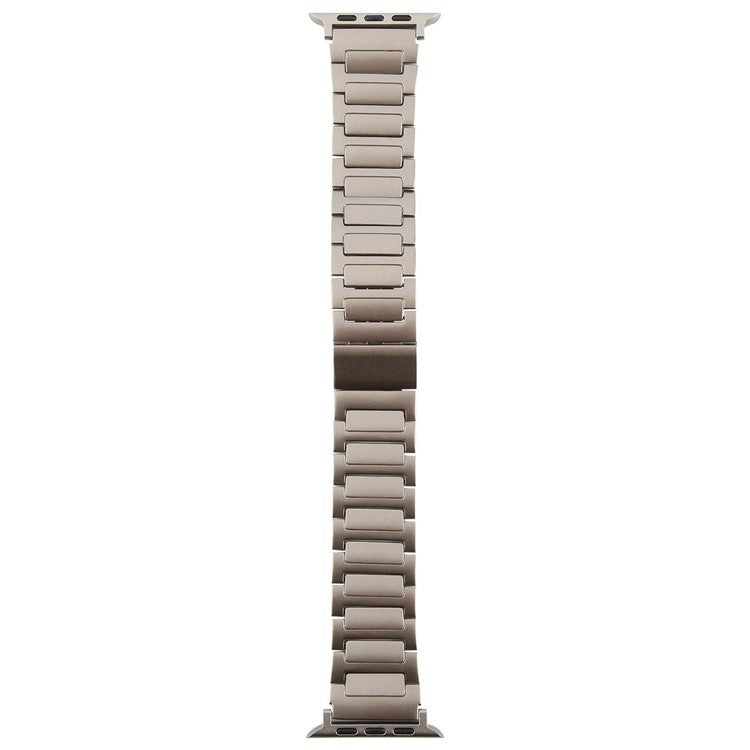 Watch Band For Apple Watch Series 10 Ultra 9 8 7 SE 6 5 4 3 2 1 46mm 49mm 45mm 44mm 42mm Magnetic Foldable Buckle Metal Strap - Titanium