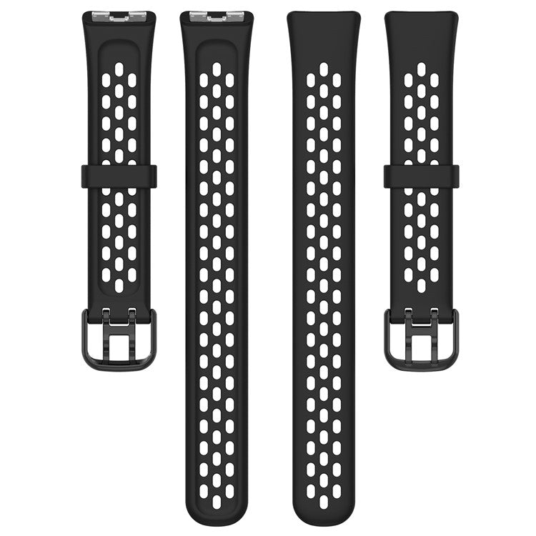 Silicone Watch Band For Huawei Band 10 NFC  /  10  /  9 NFC  /  9  /  8 NFC  /  8 Perforated Breathable Wristband Replacement Strap - Orange