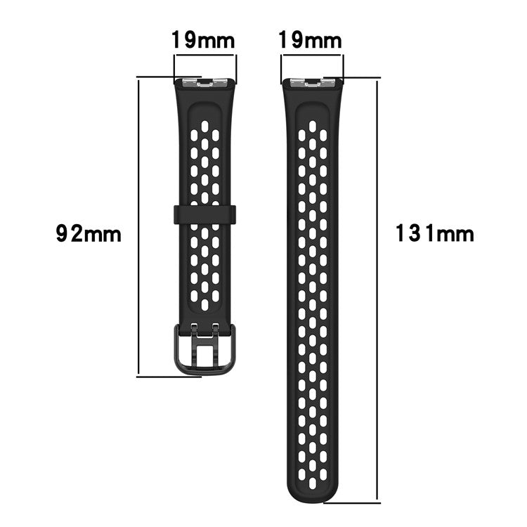 Silicone Watch Band For Huawei Band 10 NFC  /  10  /  9 NFC  /  9  /  8 NFC  /  8 Perforated Breathable Wristband Replacement Strap - Orange