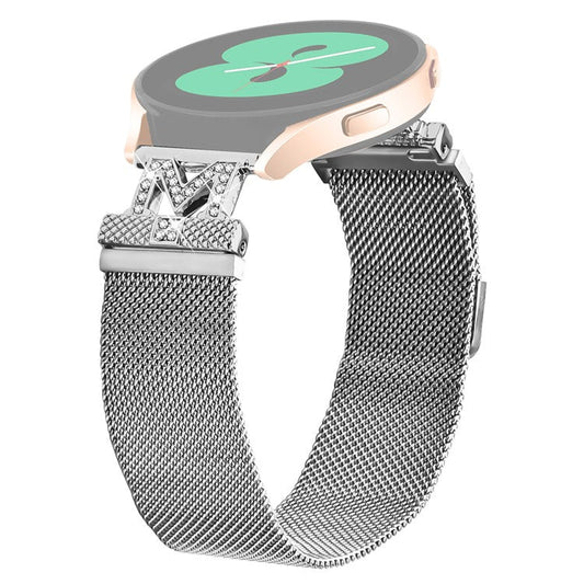 For Verizon Gizmo Watch 3 Bands Stainless Steel M-Type Milanese Watch Band Silver Wrist Strap