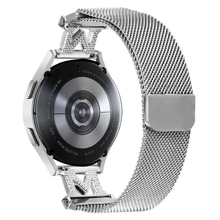 For Verizon Gizmo Watch 3 Bands Stainless Steel M-Type Milanese Watch Band Silver Wrist Strap