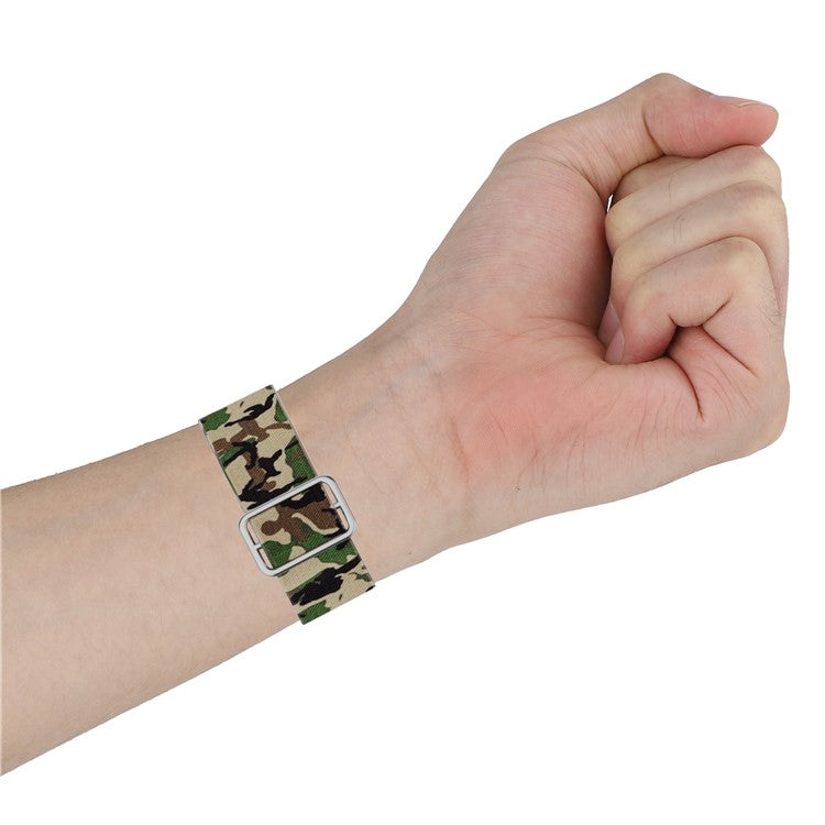 Pattern Printed Adjustable Nylon Smart Watch Replacement Strap Watchband 22mm for Samsung Galaxy Watch 46mm/Watch3 45mm - Blue/Rose