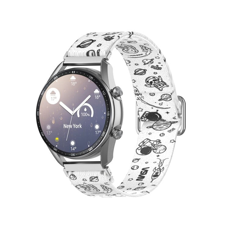 Pattern Printed Adjustable Nylon Smart Watch Replacement Strap Watchband 22mm for Samsung Galaxy Watch 46mm/Watch3 45mm - Universe