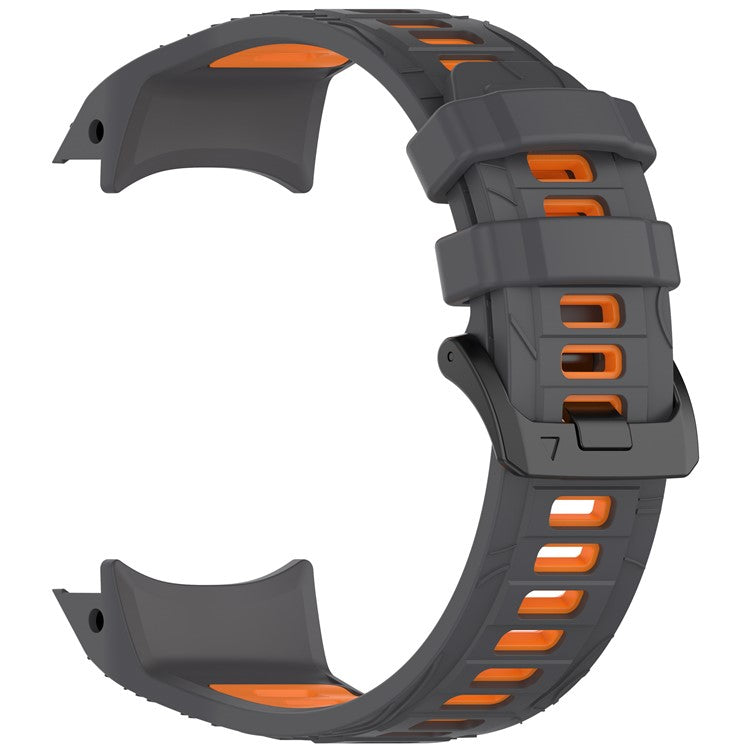 For Garmin Instinct 3 50mm Dual Color Smartwatch Band Sports Breathable Silicone Strap - Grey+Orange