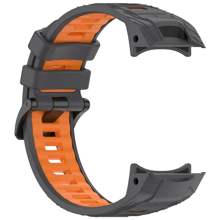 For Garmin Instinct 3 50mm Dual Color Smartwatch Band Sports Breathable Silicone Strap - Grey+Orange