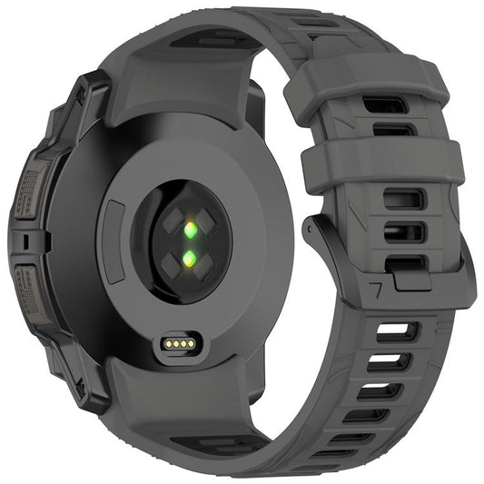 For Garmin Instinct 3 50mm Dual Color Smartwatch Band Sports Breathable Silicone Strap - Coal Black+Black