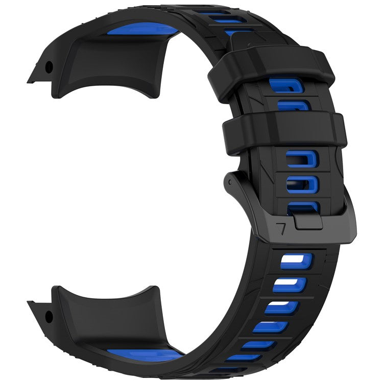 For Garmin Instinct 3 45mm Dual Color Smartwatch Band Sports Breathable Silicone Strap - Black+Blue