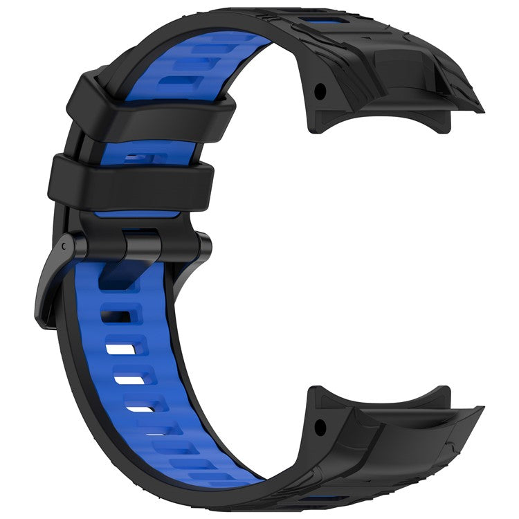 For Garmin Instinct 3 45mm Dual Color Smartwatch Band Sports Breathable Silicone Strap - Black+Blue