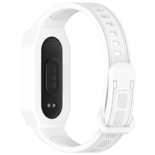 For Xiaomi Smart Band 9 / 8 / Mi Band 7 / 6 / 5 TPU Watch Band Integrated with Protective Case - White