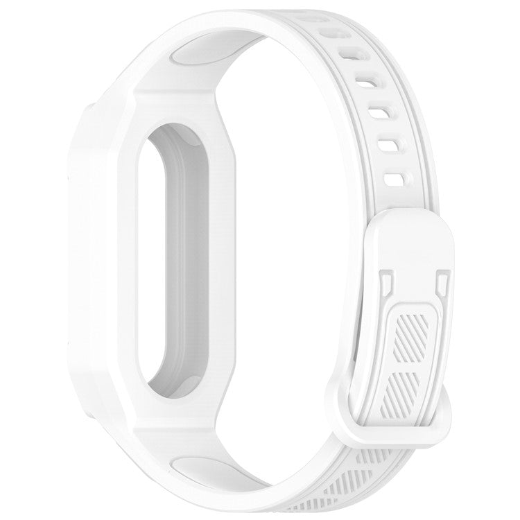 For Xiaomi Smart Band 9 / 8 / Mi Band 7 / 6 / 5 TPU Watch Band Integrated with Protective Case - White