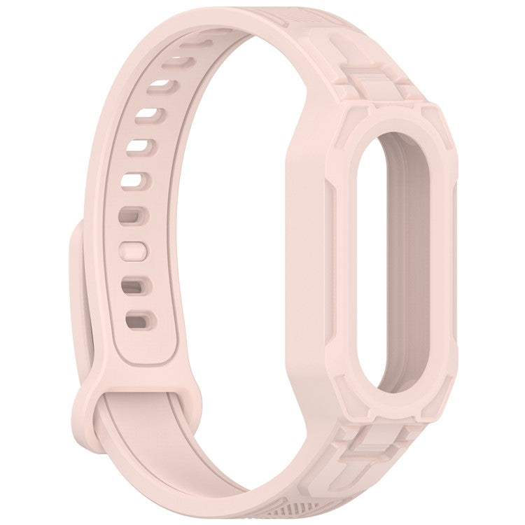For Xiaomi Smart Band 9 / 8 / Mi Band 7 / 6 / 5 TPU Watch Band Integrated with Protective Case - Pink