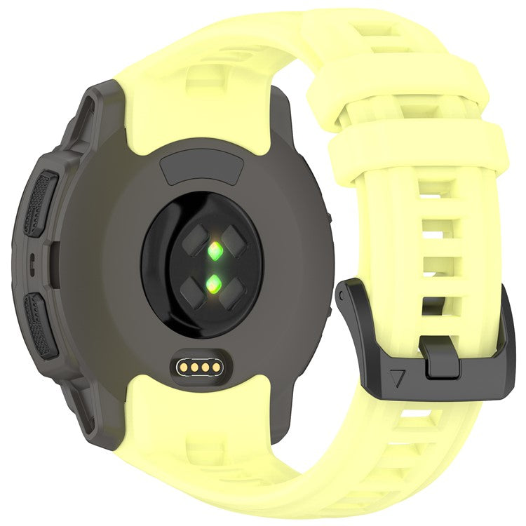 For Garmin Instinct E 45mm Smartwatch Band Breathable Sports Silicone Strap - Yellow
