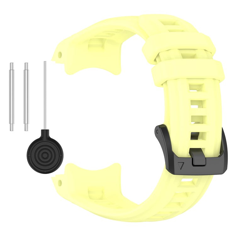 For Garmin Instinct E 45mm Smartwatch Band Breathable Sports Silicone Strap - Yellow