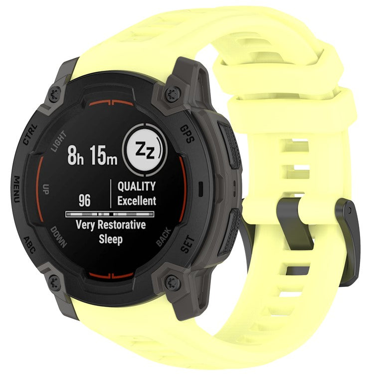 For Garmin Instinct E 45mm Smartwatch Band Breathable Sports Silicone Strap - Yellow