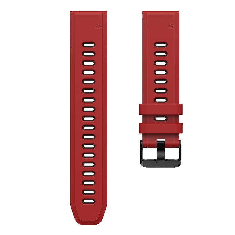 Dual Color Quick Release Silicone Replacement Watchband Bracelet Strap for Garmin Fenix 7X/6X Sapphire GPS/6X Pro/6X GPS/5X GPS/5X Plus - Red / Black