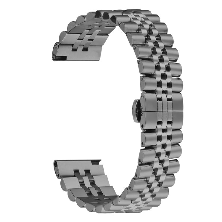 For Huawei Watch 3 Pro / Watch 3 Wrist Band 5-Bead Stainless Steel Butterfly Clasp Watch Strap - Titanium