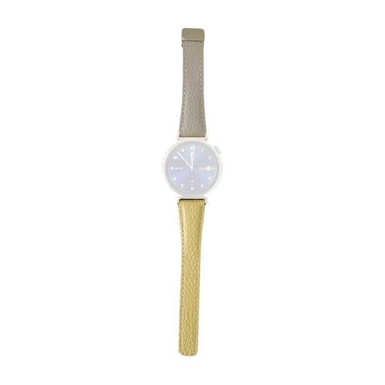 For Huawei Watch GT 5 41mm Genuine Cow Leather Watch Band 18mm Replace Strap with Magnetic Clasp - Tan