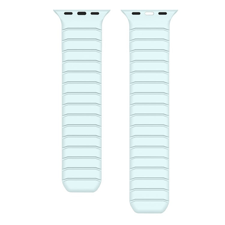 Watch Band For Apple Watch Series 10 9 8 7 SE (2023) SE (2022) SE 6 5 4 3 2 1 42mm 41mm 40mm 38mm Fluororubber Wrist Strap - Light Cyan