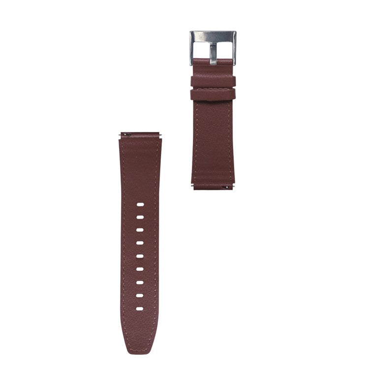 22mm Leather Smart Watch Band Replacement Adjustable Watch Strap for Huawei Watch GT 2 46mm/GT 2 Pro - Coffee
