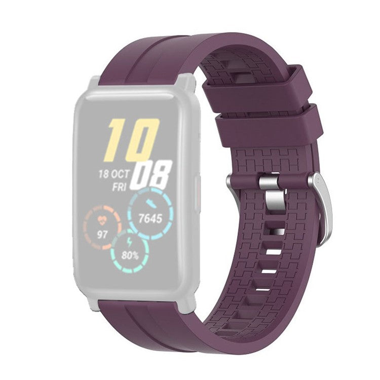 Silicone Smart Watch Band Replacement Adjustable Strap 20mm for Honor Watch ES - Dark Purple
