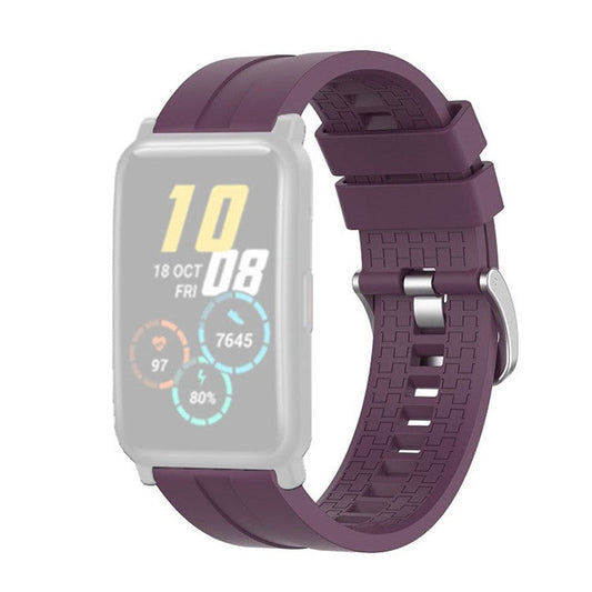 Silicone Smart Watch Band Replacement Adjustable Strap 20mm for Honor Watch ES - Dark Purple