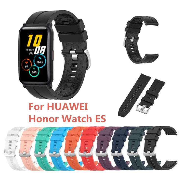 Silicone Smart Watch Band Replacement Adjustable Strap 20mm for Honor Watch ES - Dark Purple