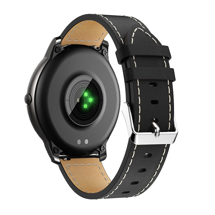 Genuine Leather Smart Watch Band Strap Replacement for Xiaomi  Haylou Solar LS05, etc. - Black