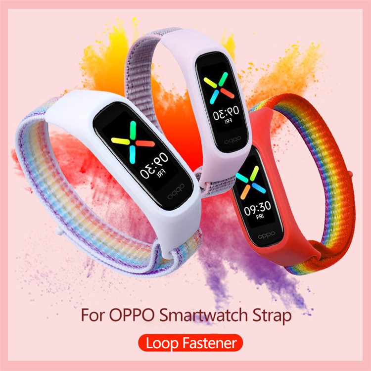 Nylon Watchband Adjustable Smart Watch Strap for OPPO Band Style/EVA Limited Edition - Pink