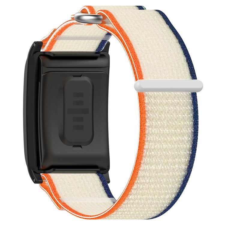 For WHOOP 4.0 Nylon Wrist Strap Magic Tape Loop Watch Band - Orange+Beige