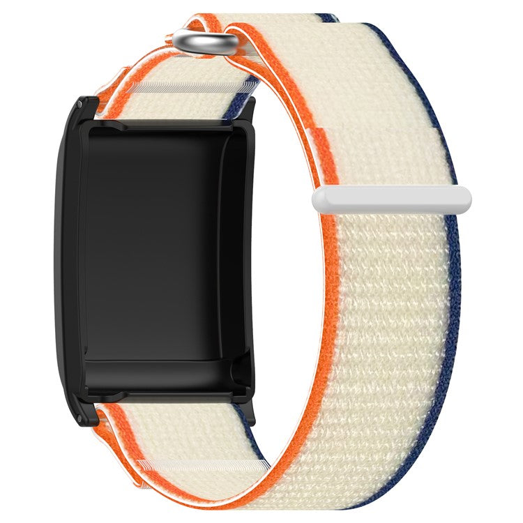 For WHOOP 4.0 Nylon Wrist Strap Magic Tape Loop Watch Band - Orange+Beige