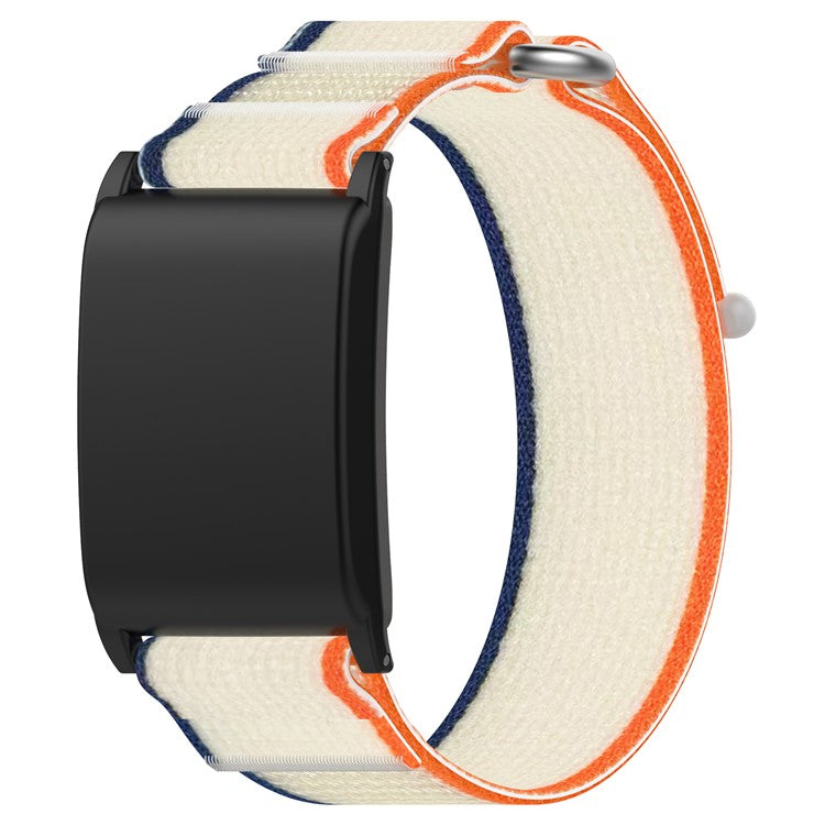 For WHOOP 4.0 Nylon Wrist Strap Magic Tape Loop Watch Band - Orange+Beige