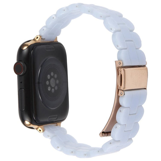 12mm Resin Watch Strap for Apple Watch Series 10 9 8 7 SE 6 5 4 3 2 1 42mm 41mm 40mm 38mm Replacement Slim Wrist Band - Mermaid Blue