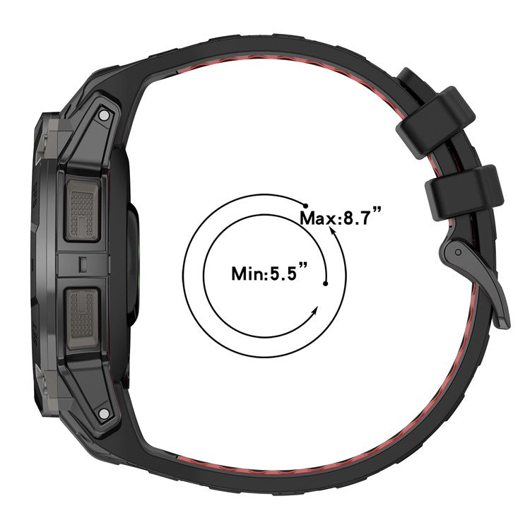 For Garmin Instinct 3 Solar 50mm  /  AMOLED 50mm Watch Band 26mm Dual Color Silicone Replacement Strap - Black  /  Green