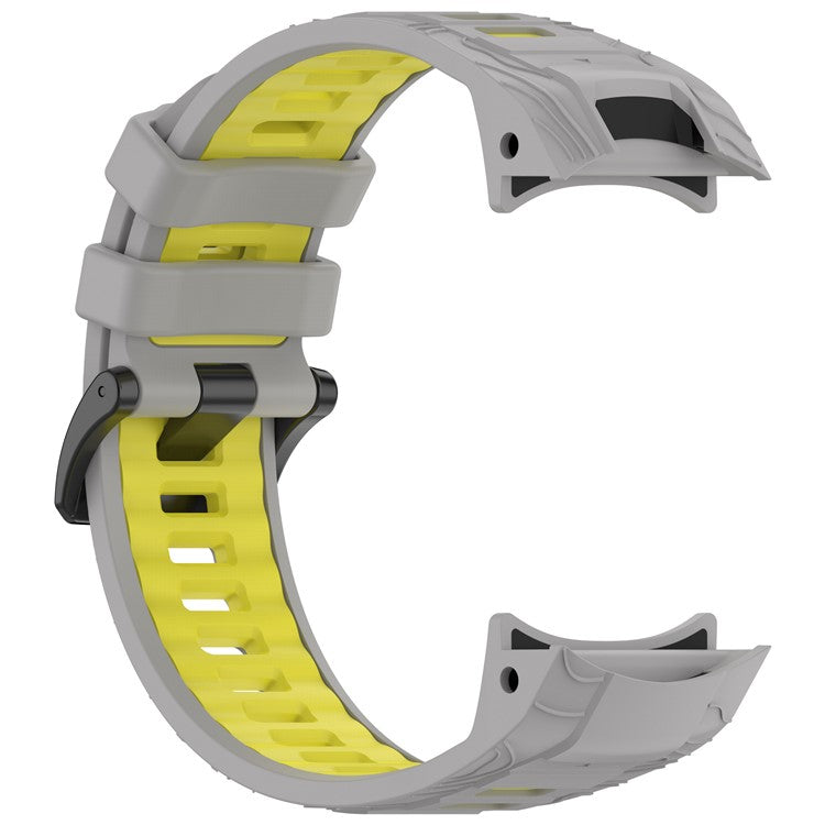 For Garmin Instinct 3 Solar 50mm  /  AMOLED 50mm Watch Band 26mm Dual Color Silicone Replacement Strap - Grey  /  Yellow